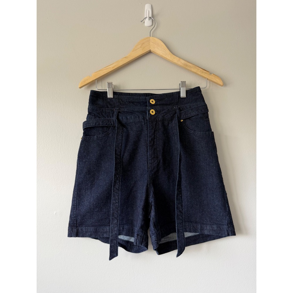 INC‎ International Concepts Denim Shorts 6/28 Dark Wash High Rise Belted